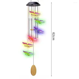 Decorative Figurines Wind Bell Pendant Useful Eco-friendly LED Solar Chime Outdoor Garden Butterfly Light Home Decor