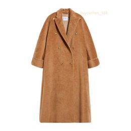 Designer Coats Cashmere Coats Luxury Coats MAX Maras Womens Warm Pure Long Hair Camel Fabric Double Layered Double Breasted Coat