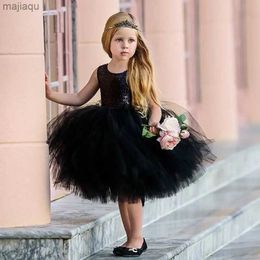 Girl's Dresses Black Princess Dress Kids Baby Girl Clothes Back Hollow Out Party Dress Ball Gown Tutu Tulle Formal Pageant Dresses 1-5TL2404