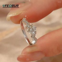 Cluster Rings 1CT D Colour Moissanite Diamond Engagement Ring With GRA Certificate 925 Sterling Silver Promise Wedding Band Jewellery For Women