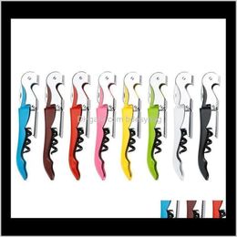 Kitchen Bar Dining Tools Openers Home Gardenstainless Steel Cork Screw Candy Colour Multifunction Bottle Cap Double Hinge Waiters