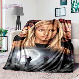 sets American Drama Vampire Slayer Buffy Soft Flannel Blanket Family Picnic Blanket for Kids Plush Flanner Throw Blanket Sofa Bedding