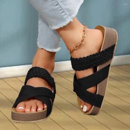 Slippers 1 Pair Trendy Leisure Flat Slip-on Walking Women Summer Sandals Slides