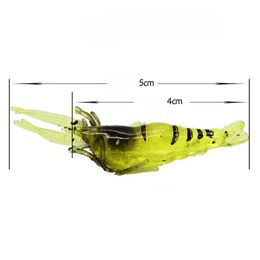 new 4/10PCS Fake Shrimp Road Bait with Hooks Small Grass Shrimp Glow-in-the-dark Soft Bait Small Shrimp Fake Bait Fishing Lures for Fishing