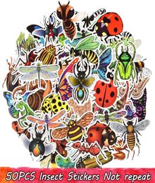 50Pcs Waterproof Nature Insect Vinyl Stickers Bomb Laptop Water Bottle Scrapbooking Luggage Skateboard Bike Car for Kids Teens DIY8167886