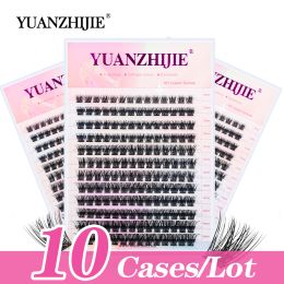 Eyelashes YUANZHIJIE Hot Selling 10case/lot DIY Clusters Eyelash Extensions 12 Rows Fluffy False Lash Extensions High Quality Makeup