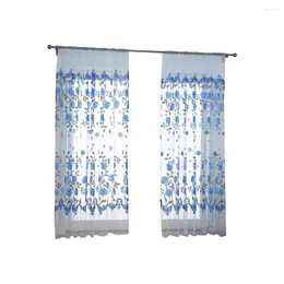 Curtain Curtains 60 Wide Window Tulle Panel Sheer Fabric Leaves Drape 1 Voile Home Decor Shower Cotton