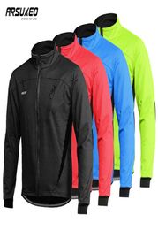 ARSUXEO Fleece Cycling Jacket Man Winter Thermal Mountain Bike Jacket Waterproof Bicycle Coat Windproof Reflective MTB Jacket CX209150409