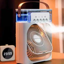 Other Appliances Fan air conditioner mini portable USB electric fan LED night light mist fun 3-in-1 household air humidifier J240423