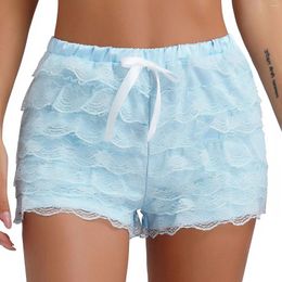 Women's Shorts Womens Pumpkin Ruffled Bloomers Sweet Tiered Lace Trim Bowknot Safety Bottoms For Role Play Masquerade Theme Party