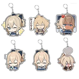 Keychains Genshin Impact Anime Figure Cute Acrylic Key Chain Ring Jean Figurine Fashion Charms Custom Keychain Double Side Coated