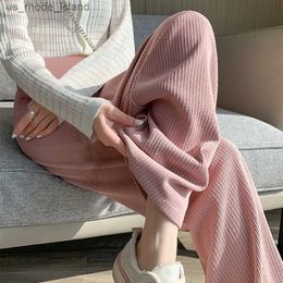 Maternity Bottoms Stretched Maternity Belly Trousers Long Loose Casual Pregnant Woman Wide Legs Empired Pants Plus Size Pregnancy Striped PantsL2404