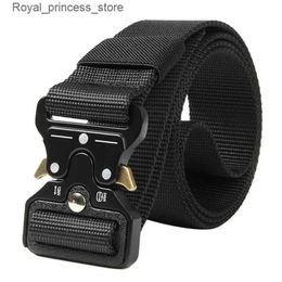 Belts Authentic tactical strap with metal buckle for quick release outdoor military strap with nylon sports accessories black denim strap for men and women Q240425