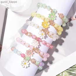 Beaded Elegant Fashion Crystal Flower Beaded Bracelet for Women Sen Bangle Ins Popular Crystal Bracelet Jewellery Pulsera Lucky Stone