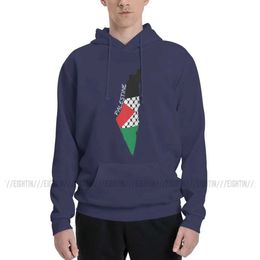 Men's Hoodies Sweatshirts Unique Hoodie Thin Fleece Sweatshirt Men Palestine Flag Map Palestinian Kufiya Hatta Traditional Sweatshirt Hooded Tops T240425