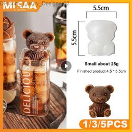 Ice Cream Tools Ice Block Silicone Mould Ice Block Manufacturer Cute Bear Mould Ice Cream Coffee Tea Whiskey Cold Drink DIY Ice Cream Kitchen Cool Widget Q240425