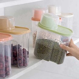 Storage Bottles Jars Transparent Grain Dispenser Box Kitchen Food Rice Container Dry Fruit Snack Flour H240425