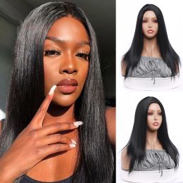 Wigs 18Inch Long Synthetic Straight Wig Hair Natural Cosplay Party Cosplay For Women Black Heat Resistant Daily Fashion Wigs