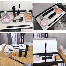 Makeup Sets High En Set 15Ml Per Lipsticks Eyeliner Mascara 5Pcs With Box Lips Cosmetics Kit For Women Gift Fast Delivery Drop Health Otjnt