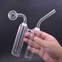 Unique Glass Oil Burner Bongs Dual Chamber Smoking Water Pipe Honeycomb Perc Tobacco Dab Rig Bong with Downstem Oil Pot Easy To Clean