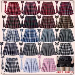 Skirts XS- 5XL Women Skirt Preppy Plaid Inner Shorts High Waist Chic Student Pleated Harajuku Uniforms Ladies Girls Dance