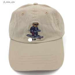 2024 Ball Caps Classic Polo Baseball Cap Blue and Green Stripe Sweater Bear Embroidery Outdoor Hat New with Tag Ralphe Laurene 9101