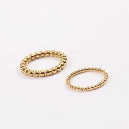 Bands Fashion Small/Big Beads Rings for Women Titanium Steel Charm Gold Color Chrismas Gift Rings Party Gift for Girls