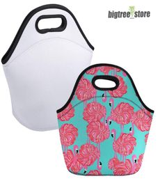 Whole Printing Portable Washable Tote Handbag Meal Picnic Bags Thermal Insulated Cooler Bag Neoprene Lunch Bag fast1728758