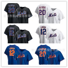 Baseball Jerseys Mets Jersey 12#20# Men's Embroidery Black White Blue Fan Version 2022