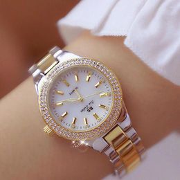 Wristwatches Quartz Watches 2024 Women's Watch Dress Gold Crystal Diamond Stainless Steel Silver Clock Women