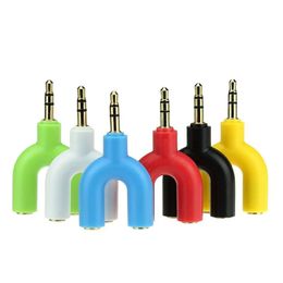 3.5mm Audio Adapter Mobile Phone Headset Splitter 1 Point 2 Couple Sharing Device Double One Point Two Adapter Cable