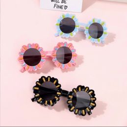 Sun Flower Round Cute kids sunglasses UV400 for Boy girls toddler Lovely baby sun glasses Children Oculos de sol 240419