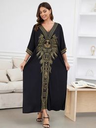 Party Dresses Causal Loose Women Kaftan Summer Plus Size 2024 Embroidered Robe Caftan Lunge Wear Outfit Holiday Moo Dress Q1669