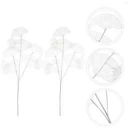 Decorative Flowers Simulated Ginkgo Wedding Leaves Supplies Fake Po Props Plastic Lifelike Simulation Flower Vase