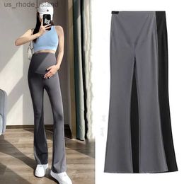 Maternity Bottoms Maternity Yoga Pants For Summer 2024 New Clothes For Pregnant Women Fashion Solid Pregnancy Flare Shark Trousers Leggings M-XXLL2404