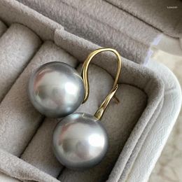 Stud Earrings 2024 Light Luxury Simple Grey Pearl For Women Fashion Elegant Sweet Jewellery Party Gifts