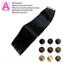Extensions Hair Tape In Hair Extensions Tiny Interface 4x0.8cm Skin Weft 100% Real Remy Human Hair 20pcs 1426 inches For Thin Hair