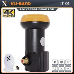 Receivers XSquare IT01 LNB Universal For Satellite TV Receiver HD Digital Support 4K Ku Band LNB Noise Figure 0.1dB Single LNBF