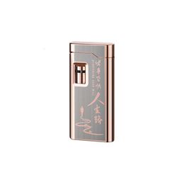 Wholesale Creative Metal Roll-Forward Ignition Windproof Good Luck Lighter Zinc Alloy Casing Without Gas Lighter