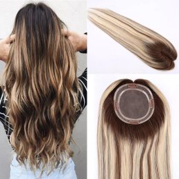 Toppers Wholesale Balayage Color Women Topper Human Hair 5.5x6inch Mono Toupees Wigs Human Hair Pieces Replacement System In Stock