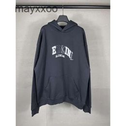 Tape Family Hooded Hoodies Printing Hoodie Long Sweater Loose High Letter Version Unisex Paris Casual b Sleeved Paper Adhesive Balenciigss 2SZ1