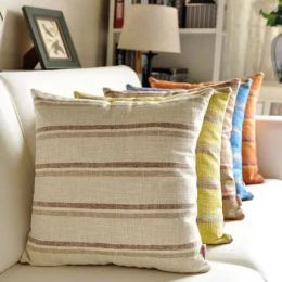 Pillow Country decoration pillow , Geometric lattice stripes Cartoon pillow cushion ,Linen pillowcase, Cafe home decor sofa cushion