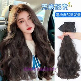 Wigs and hair pieces Wig womens long curly patches increase volume fluffy seamless large wave s one piece wig patch three
