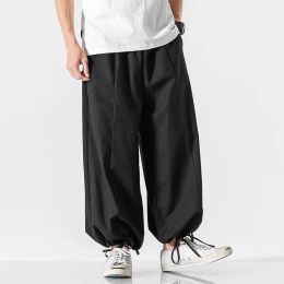 Pants Streetwear 2021 Men's Harem Pants Cotton Linen Casual Sweatpants Men Fashion Woman Jogging Pants Big Size Loose Trousers 5XL