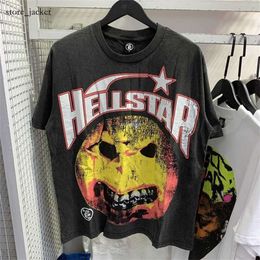 Hellstar T Shirt Graphic Tee Men's T-shirts Hellstar Short Sleeve Men Women High Quality Streetwear Hip Hop Fashion Hell Star T Shirt Washed Fabric Print Black 4033