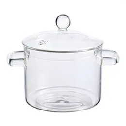 Bowls Saucepan Glass Pot For Cooking Dust-proof Ergonomic Simmer With Handle Design Noodles Soup Milk Baby