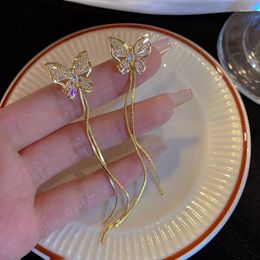 Dangle Earrings Fashion Simple Delicate Luxury Tassel Butterfly Pendant For Women Charm Temperament Birthday Party Gifts Jewellery