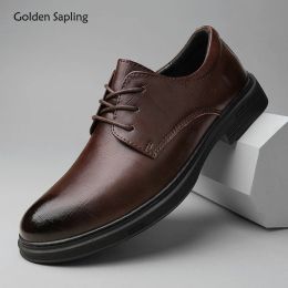 Boots Golden Sapling Formal Shoes Men Fashion Leather Flats Comfortable Men's Casual Business Shoes Dress Office Oxfords Wedding Flats