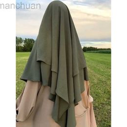 Hijabs One-Piece Khimars Jubha Islamic Clothing Hijabs Musulman Prayer Garment Long Khimar Ramdan Eid Muslim Long Hijab Headcarf Women d240425