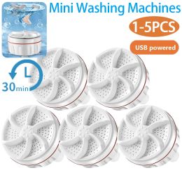 Machines 15pcs Ultrasonic Turbo Washing Machine Laundry Portable Travel Washer Air Bubble And Rotating Mini Washing Machine Mini Washing